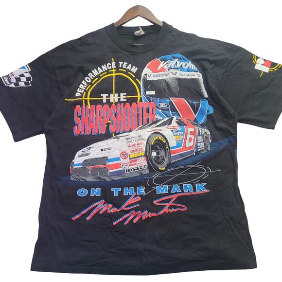 Vintage Valvoline Mark Martin Sharpshooter Nascar AOP tee Shirt